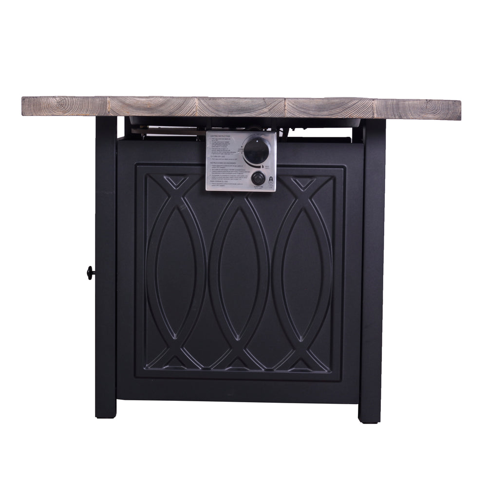 Chic Woodgrain Propane Fire Pit Table