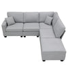 Chic Modular L-Shaped Sofa Set with Convertible Ottoman