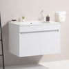 Chic Wall-Mounted Vanity with Soft-Close Cabinets & White Basin