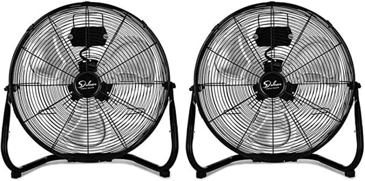 Power Breeze Industrial Floor Fans – Quiet & Durable for Home or Business (2 Pack)