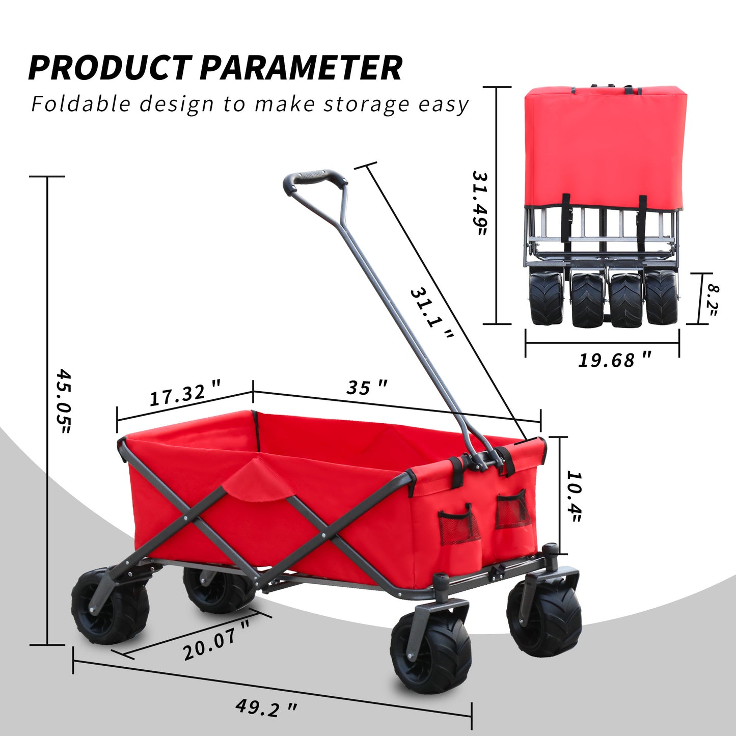 Colorful Foldable Garden Trolley & Picnic Wagon