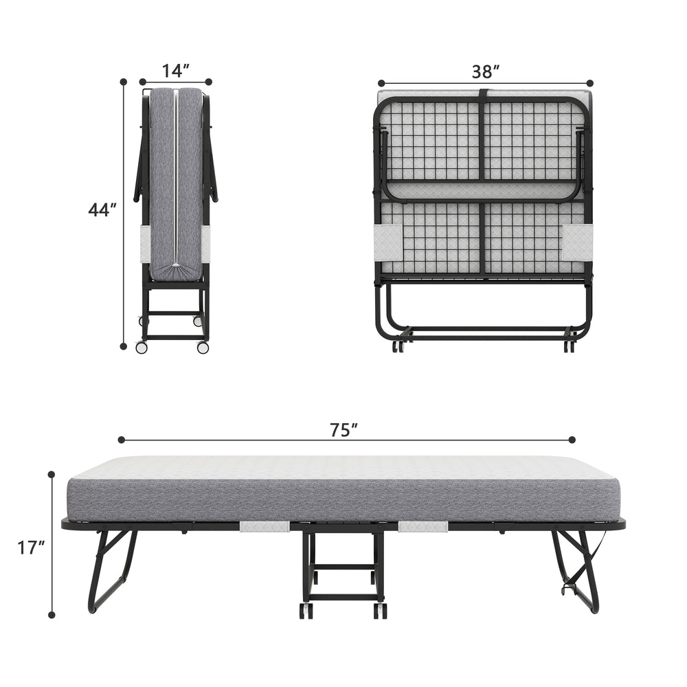 Cozy Folding Guest Bed with Memory Foam