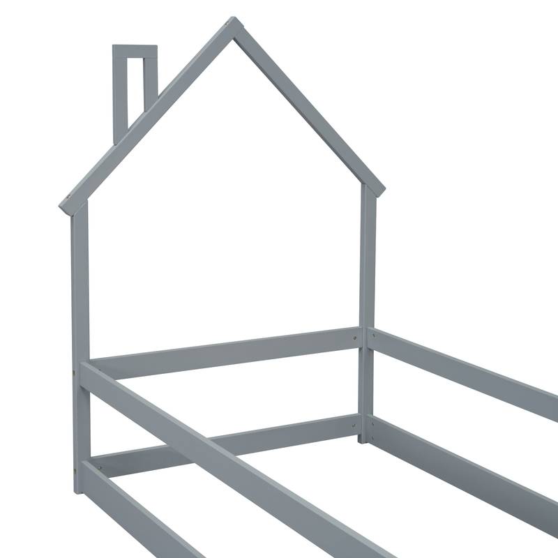 Cozy Grey House Bed for Kids