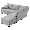 Chic Modular L-Shaped Sofa Set with Convertible Ottoman