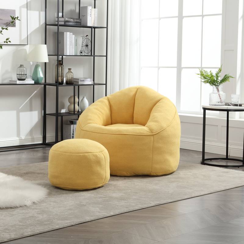 Cozy Foam Bean Bag Chair with Footrest