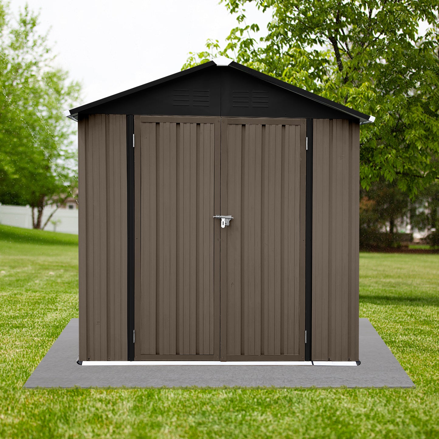 Sleek Brown & Black Apex Storage Shed