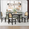 Vintage Vibes Dining Set: Extendable Table & Cozy Upholstered Chairs