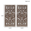 Rustic Carved Wood Wall Art Duo