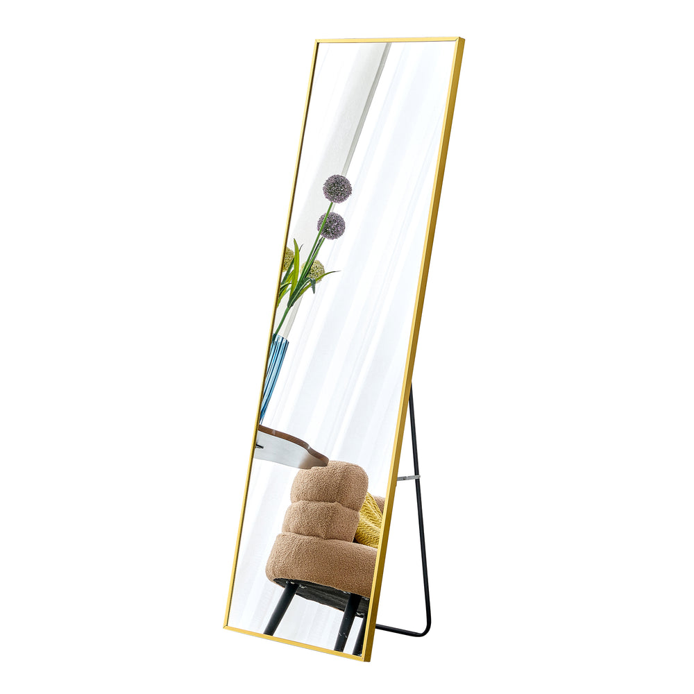 Sleek Golden Wall Mirror - Elevate Your Space!