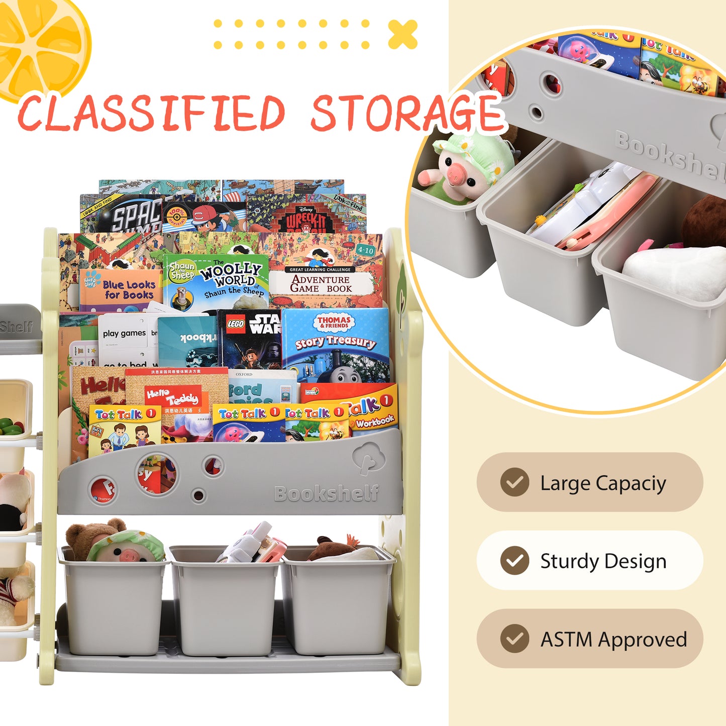 FunSpace Kids Organizer: Colorful Toy & Book Storage!