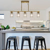 Sleek Gold & Glass Chandelier