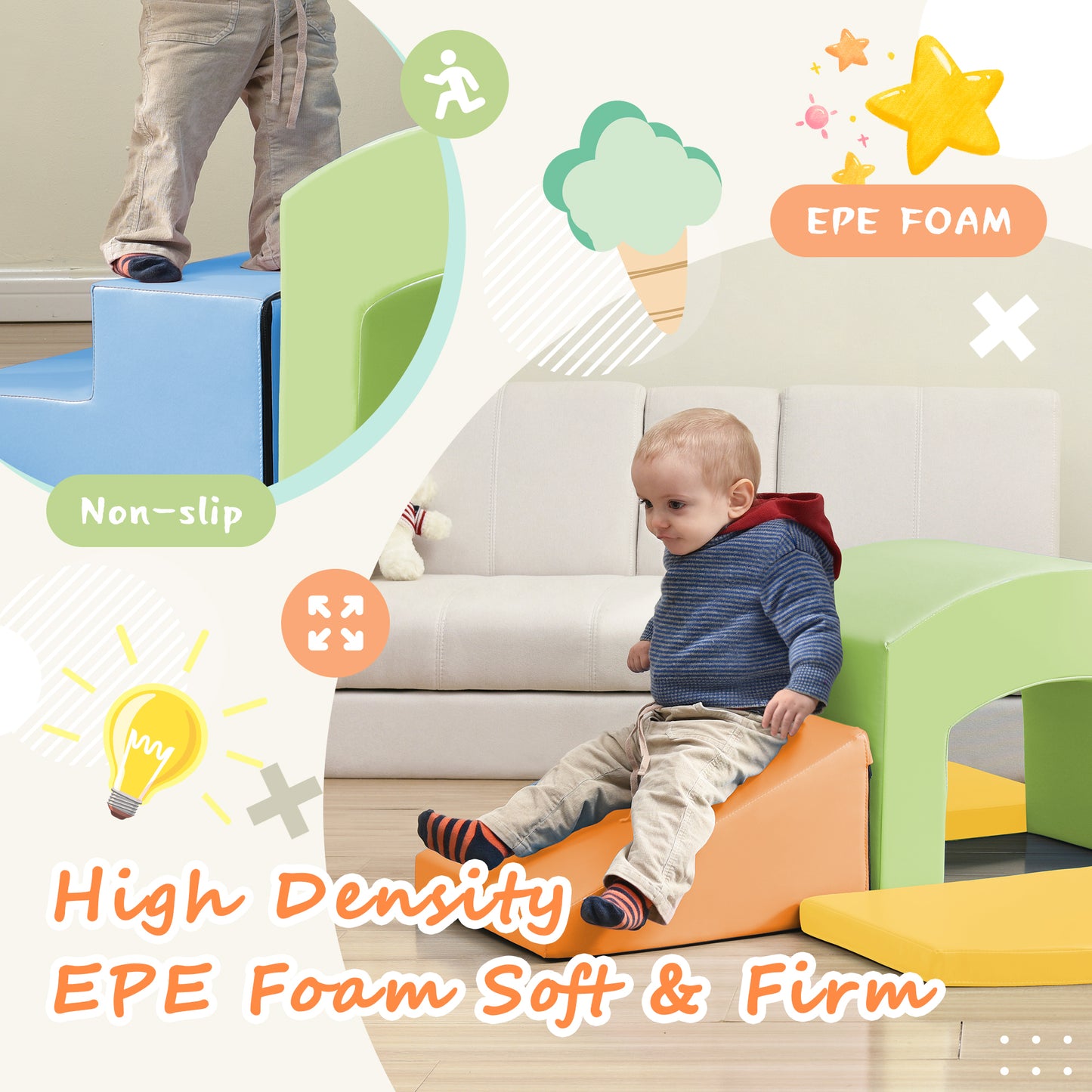 Cozy Climb and Slide Foam Playset for Tots