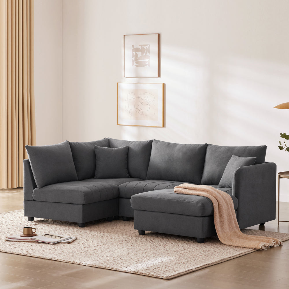 Chic Modular Sectional Sofa with Stripes