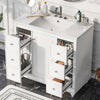 Sleek White Vanity with Storage & Sink