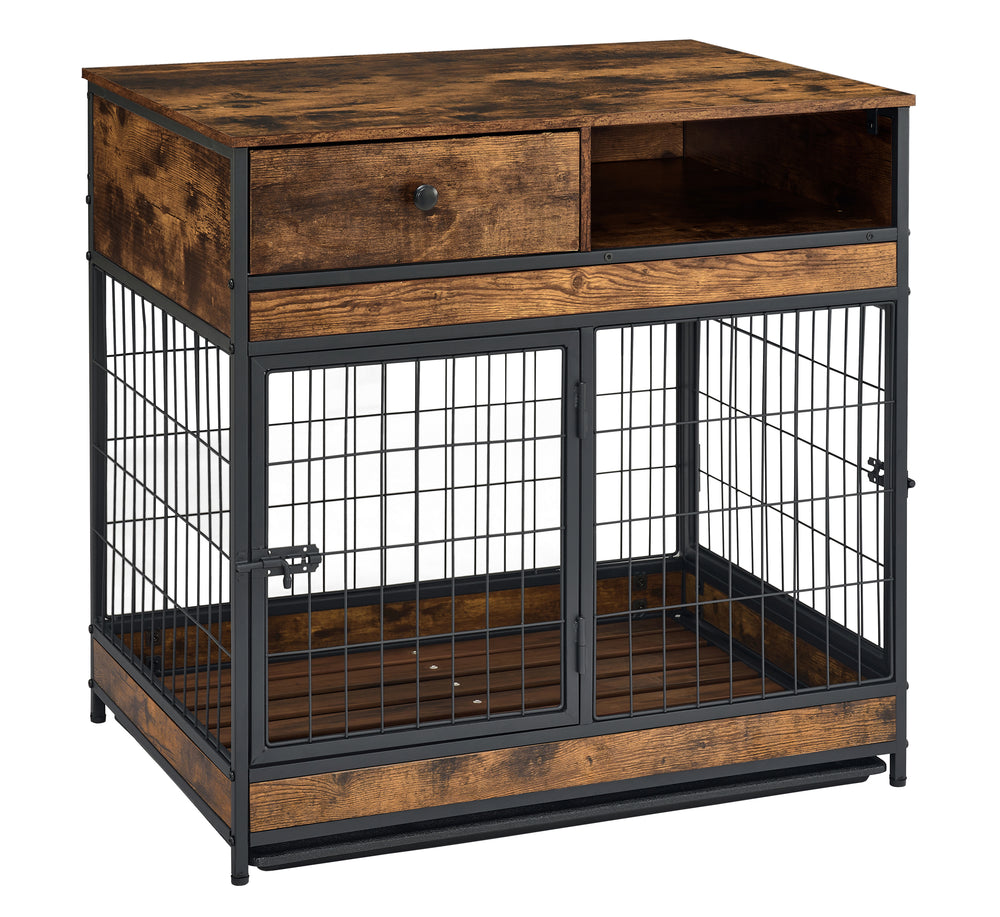 Rustic Dog Crate with Double Doors