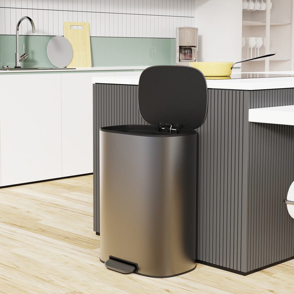 Sleek Soft-Close Kitchen Trash Can with Foot Pedal