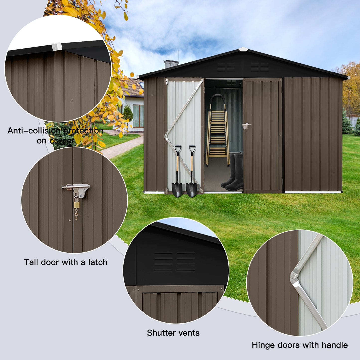 Chic Metal Garden Shed: Stylish Outdoor Storage Solution