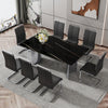 Sleek Black Marble Dining Table