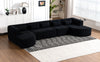 Chic Black Modular Sofa with Loungers and Plush Pillows