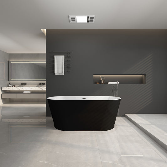 Sleek Black Freestanding Soaking Tub