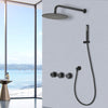 Sleek Black Wall-Mount Shower Set