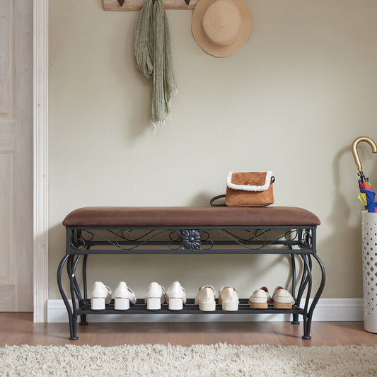 Rustic Entryway Bench & Shoe Rack