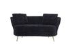 Chic Black Loveseat with Gold Legs