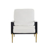 Chic White Accent Armchair with Gold Legs