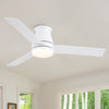 Sleek White Ceiling Fan with Light