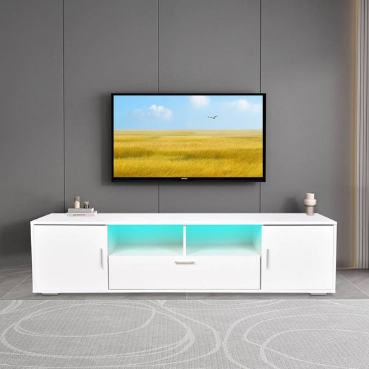 Chic LED TV Stand with Storage for Gaming and Living Spaces