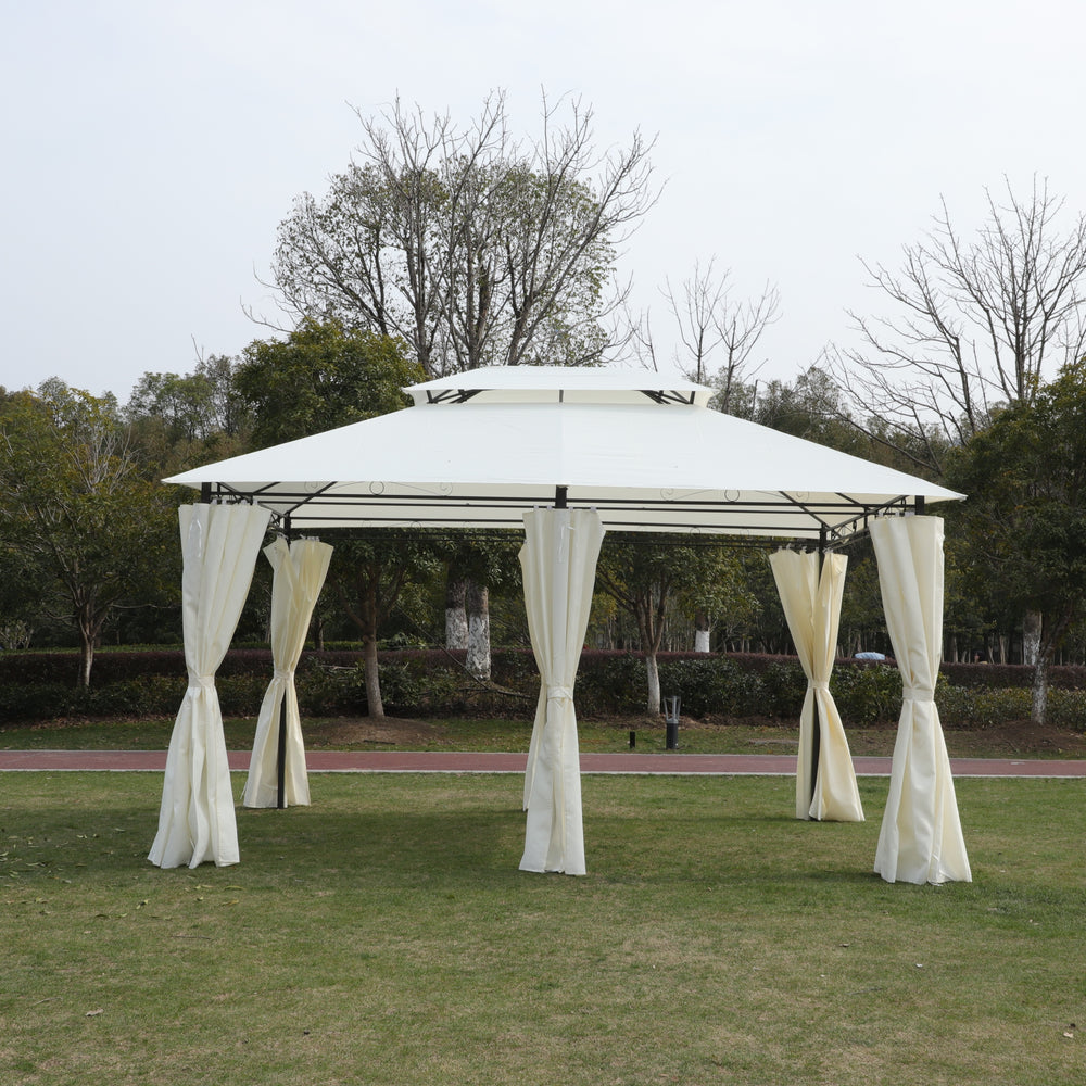 Cozy Outdoor Gazebo with Mosquito Net and Ventilated Roof