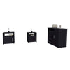Chic Black Bedroom Suite: Dresser & Nightstands