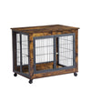 Rustic Dog Crate Side Table on Wheels