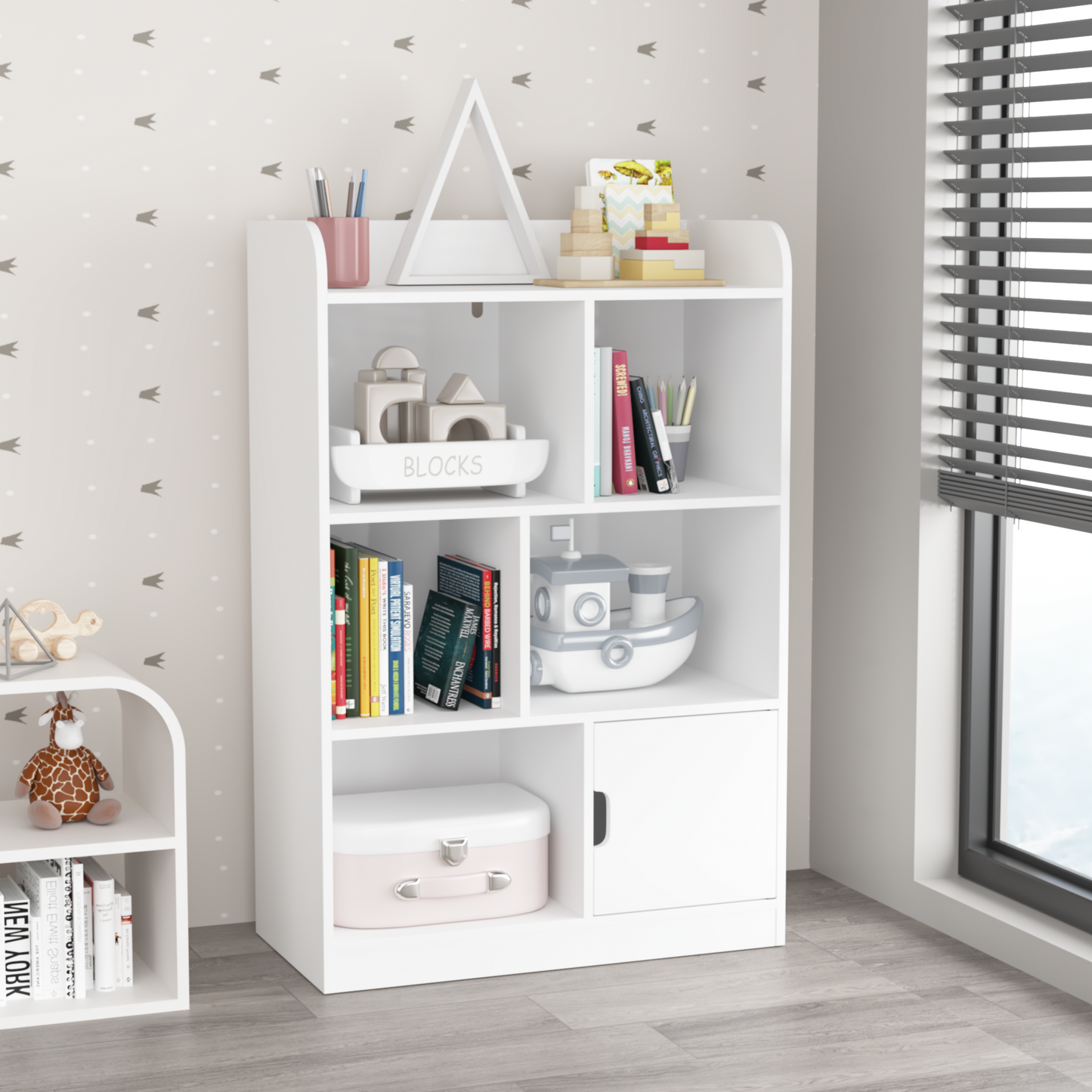 Charming Kids Bookcase with Cubes