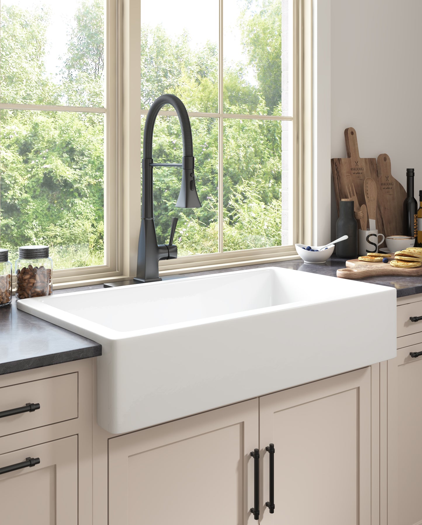 Charming Farmhouse White Ceramic Sink