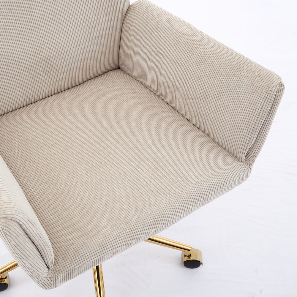 Creamy White Adjustable Corduroy Chair