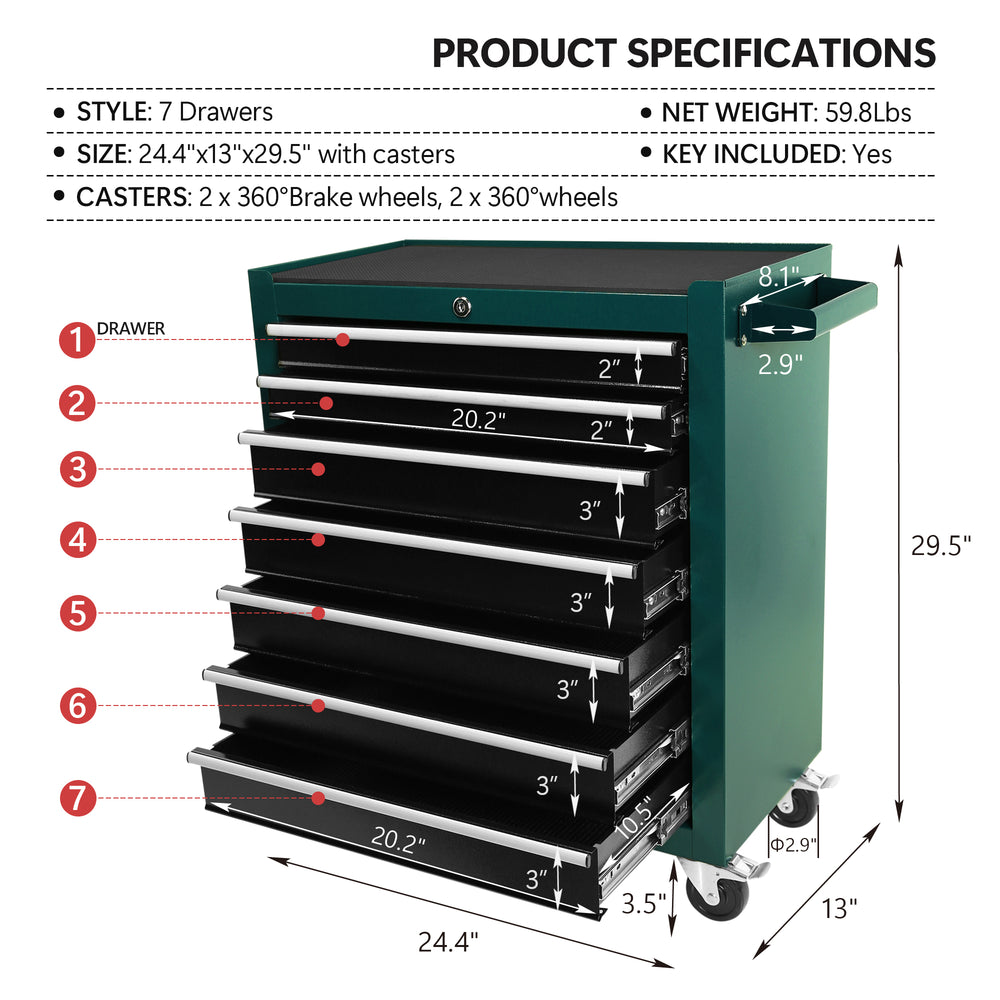 Rolling Tool Organizer - Handy Storage on Wheels