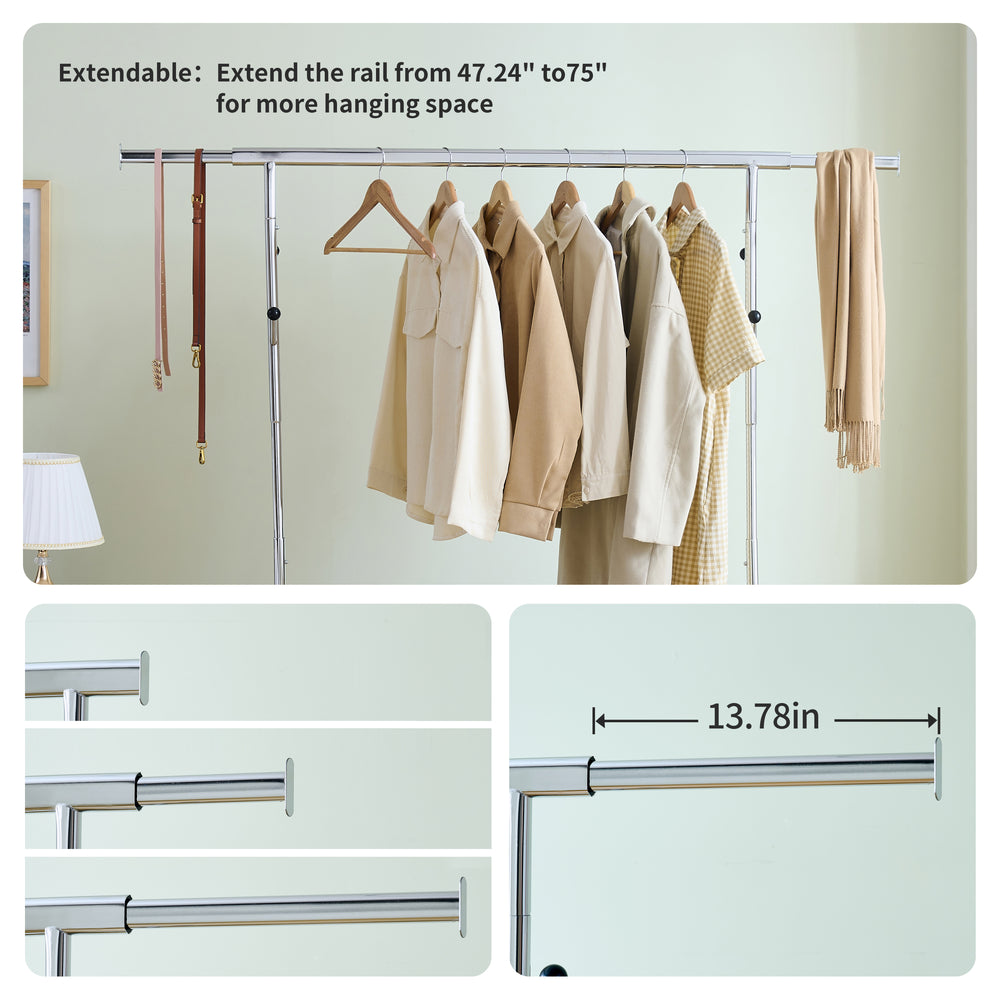 Ultimate Rolling Clothes Rack - Heavy Duty & Portable