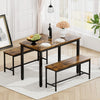 Rustic Bistro Dining Set with Benches