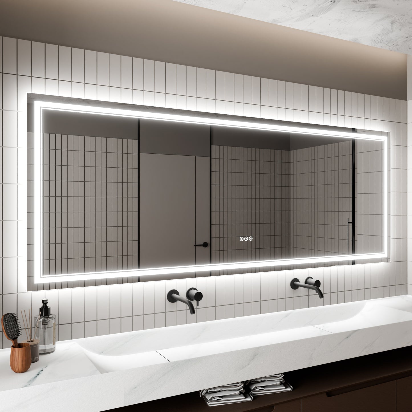 Luxe Glow LED Bathroom Mirror with Smart Touch & Anti-Fog