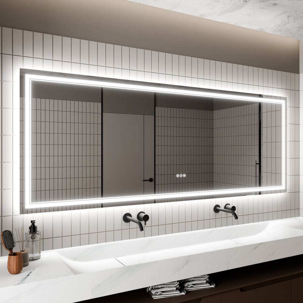 Luxe Glow LED Bathroom Mirror with Smart Touch & Anti-Fog