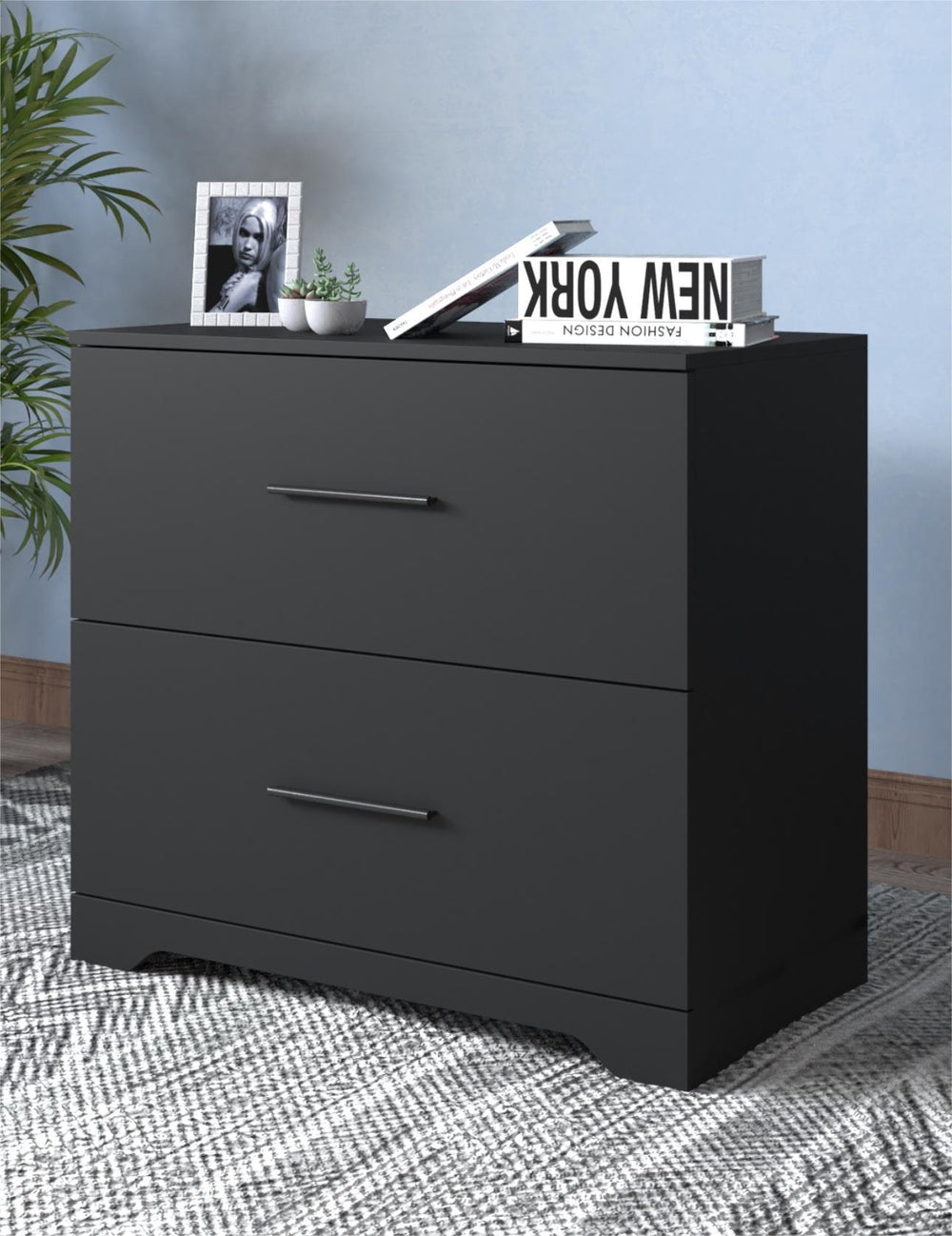 Sleek Black Lateral Filing Cabinet