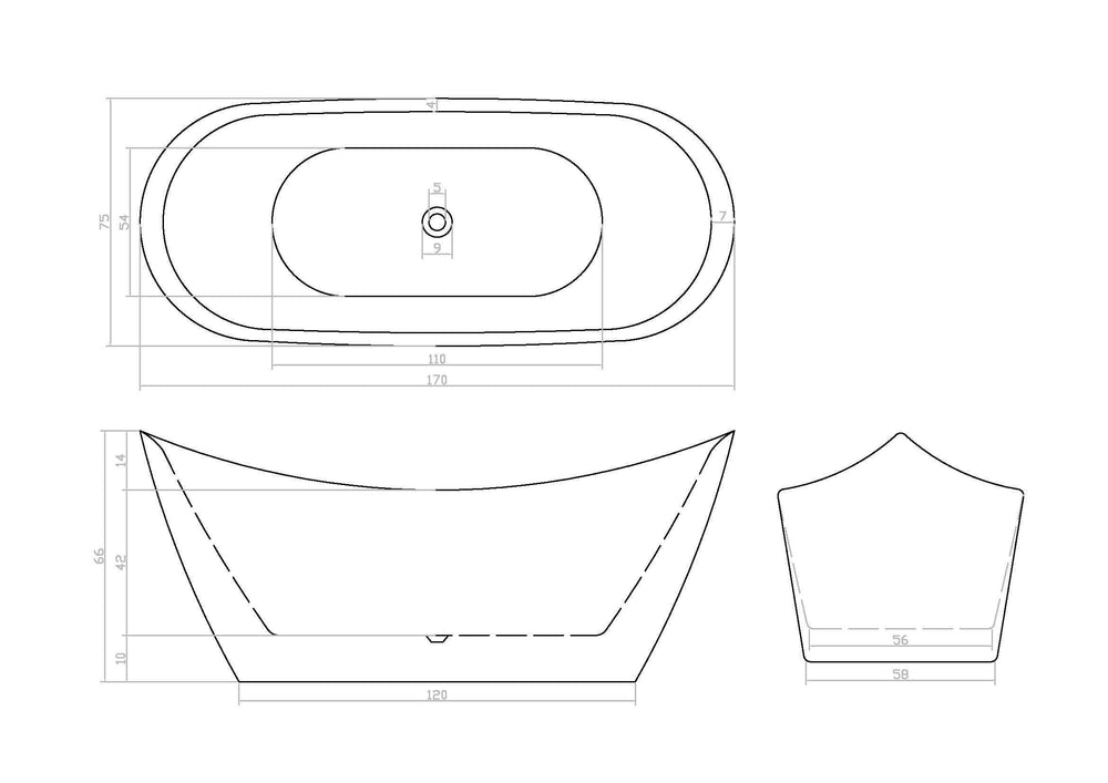 Luxurious Oval Acrylic Freestanding Bathtub