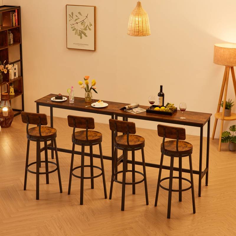 Rustic Swivel Bar Stools – Set of Two