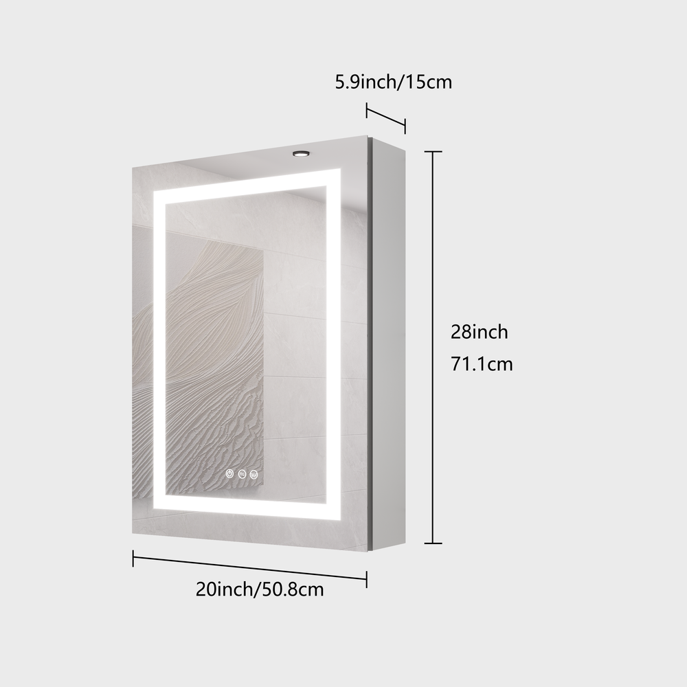 BrightVue LED Medicine Cabinet with Touch Mirror