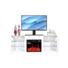 Cozy Fireplace TV Stand – Modern Entertainment Hub with Electric Heater and Storage