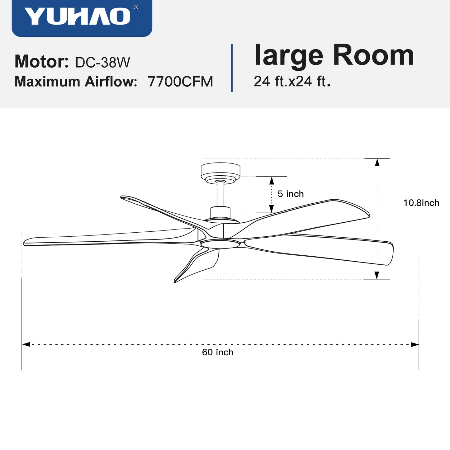 Rustic Walnut Ceiling Fan with Remote