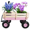 All-Terrain Garden Wagon with Wood Railing