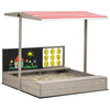 Wooden Covered Sandbox for Kids