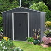 Black Outdoor Metal Storage Shed with Floor